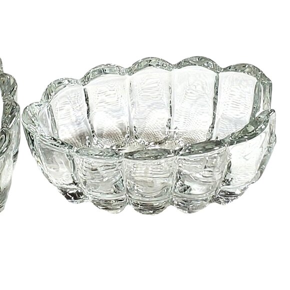 2 Princess House Utensil Holders Crystal #438 scallop Fork Spoon buffet service - Picture 3 of 8